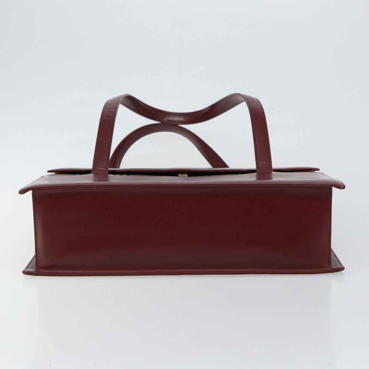 BURBERRY Nova Check Hand Bag Canvas Leather Bordeaux Beige Auth ki6009