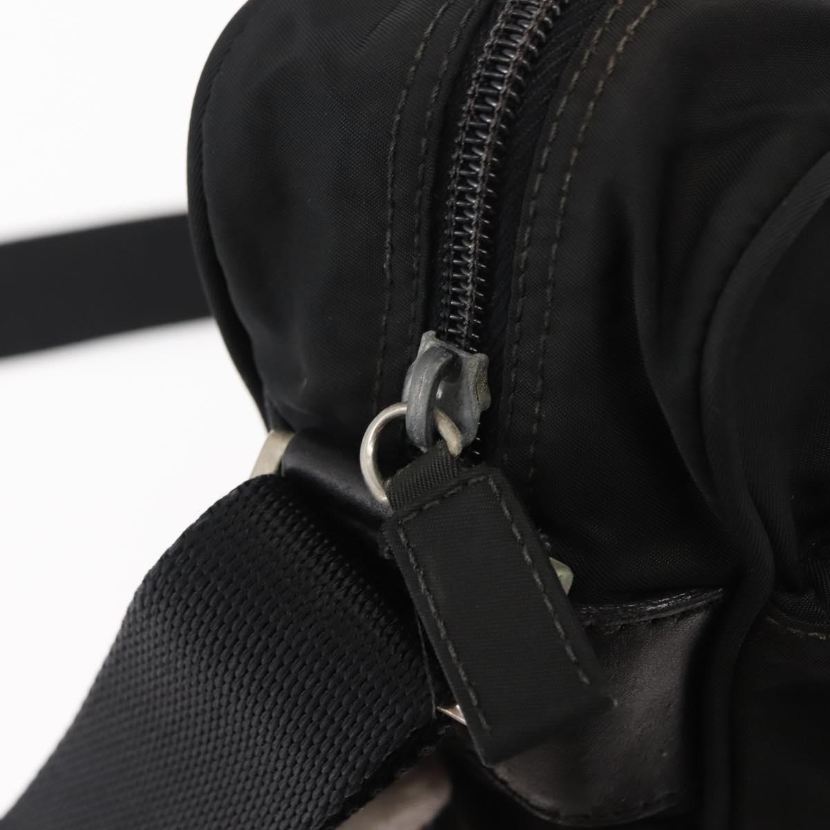 PRADA Shoulder Bag Nylon Black Auth ki6014