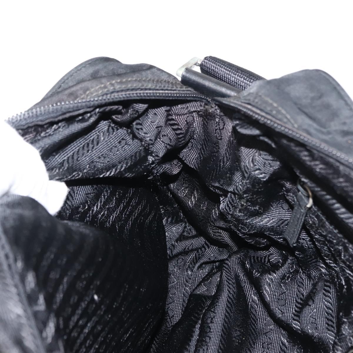 PRADA Shoulder Bag Nylon Black Auth ki6014