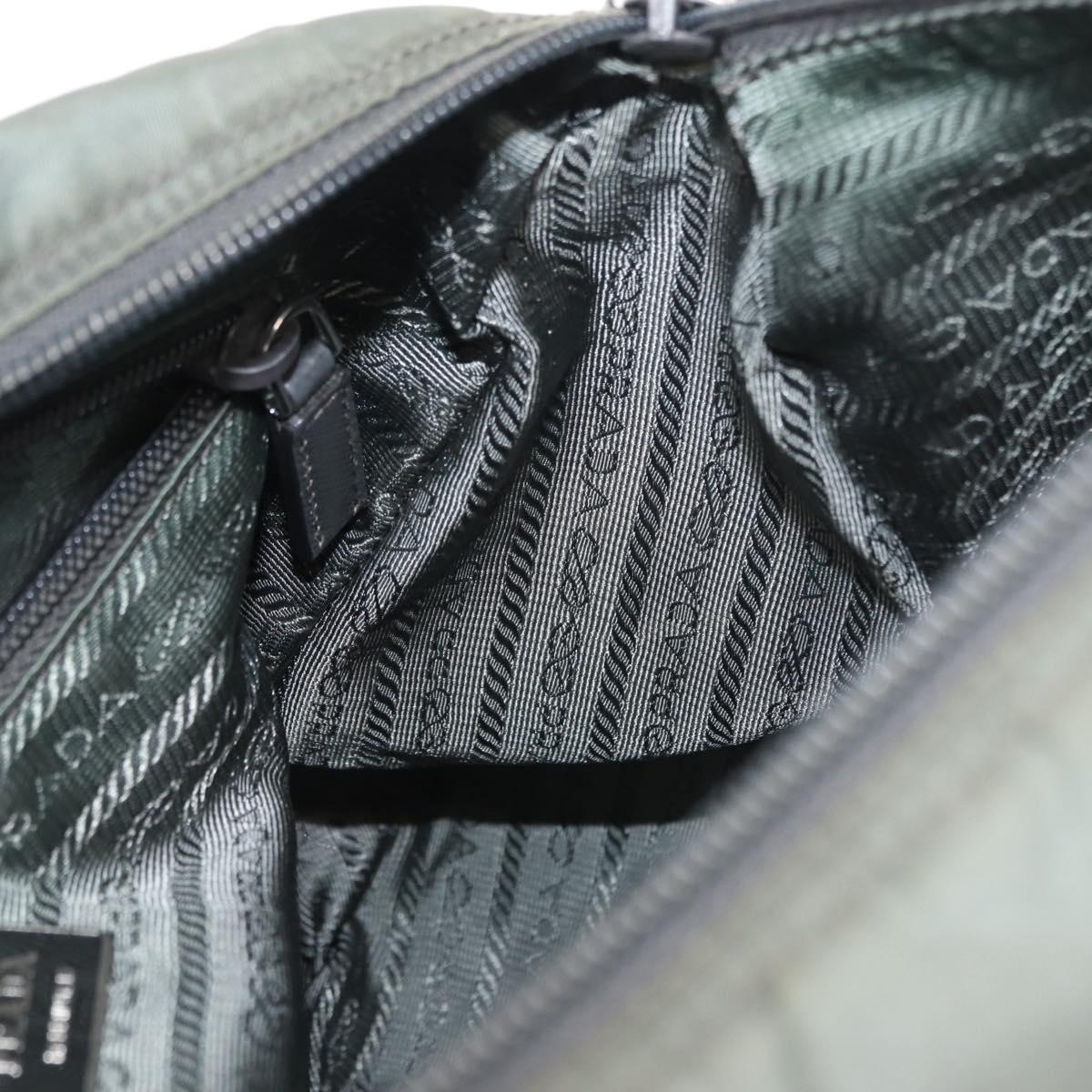 PRADA Shoulder Bag Nylon Khaki Auth ki6015