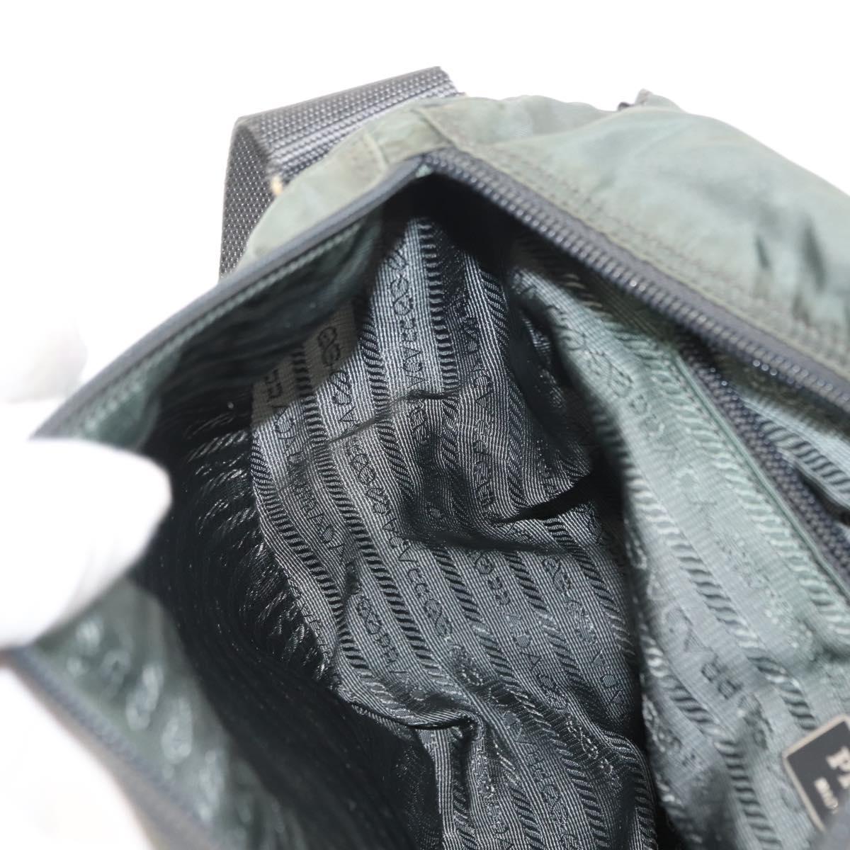 PRADA Shoulder Bag Nylon Khaki Auth ki6015
