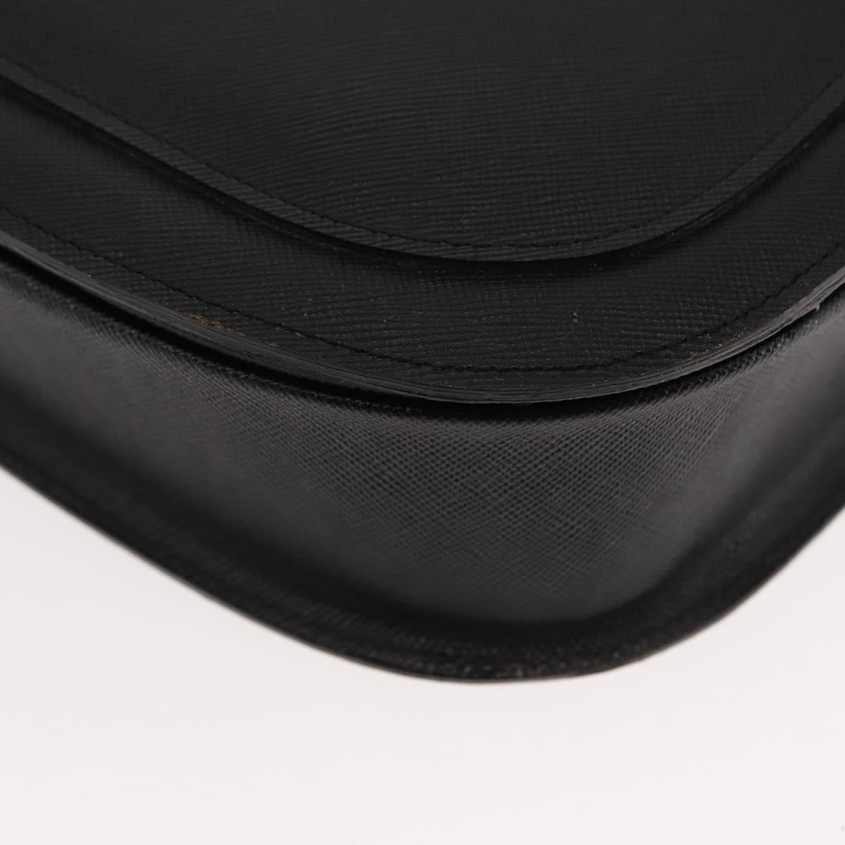 SAINT LAURENT Shoulder Bag Leather Black Auth ki6018