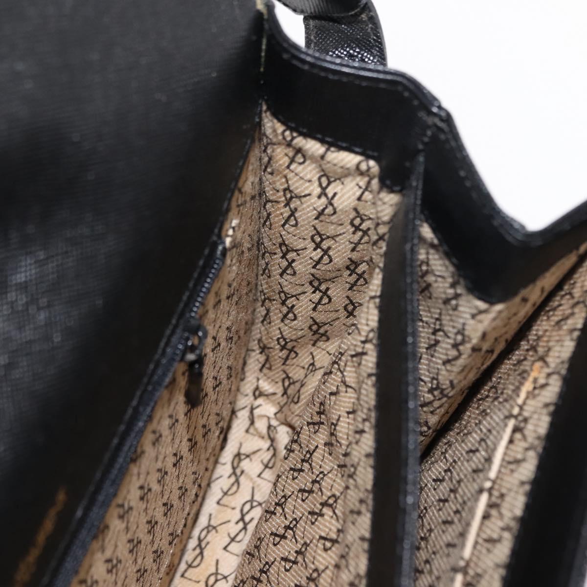SAINT LAURENT Shoulder Bag Leather Black Auth ki6018