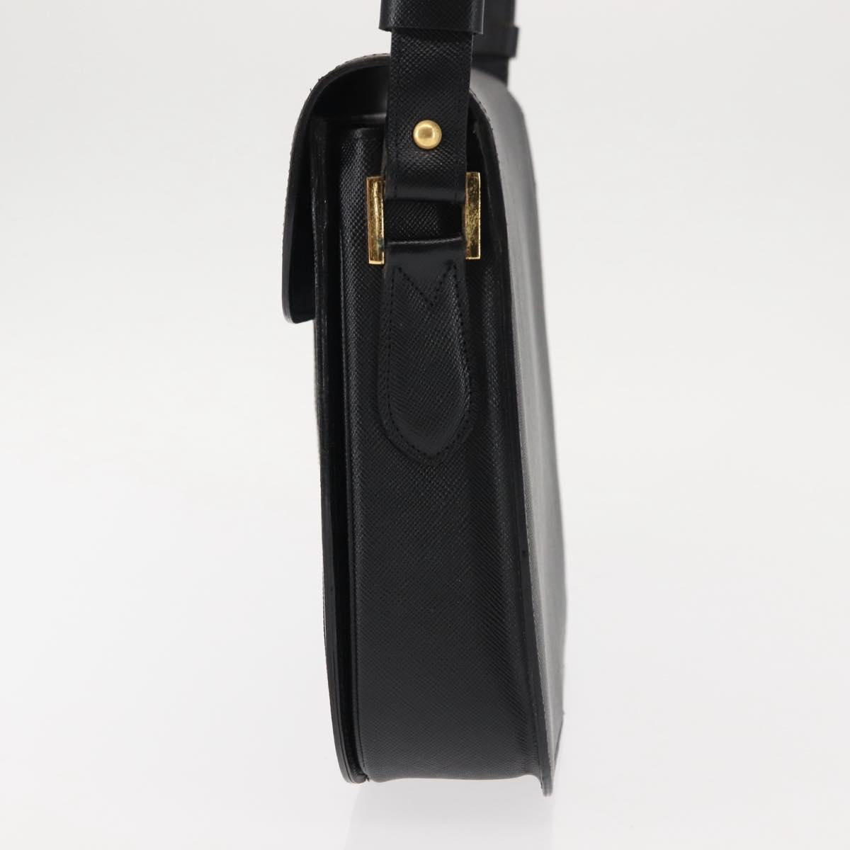 SAINT LAURENT Shoulder Bag Leather Black Auth ki6018