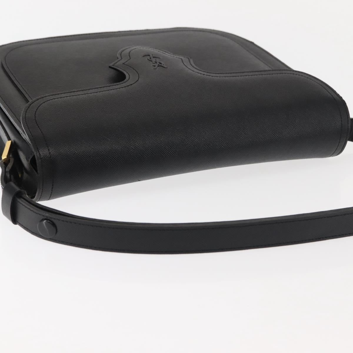 SAINT LAURENT Shoulder Bag Leather Black Auth ki6018