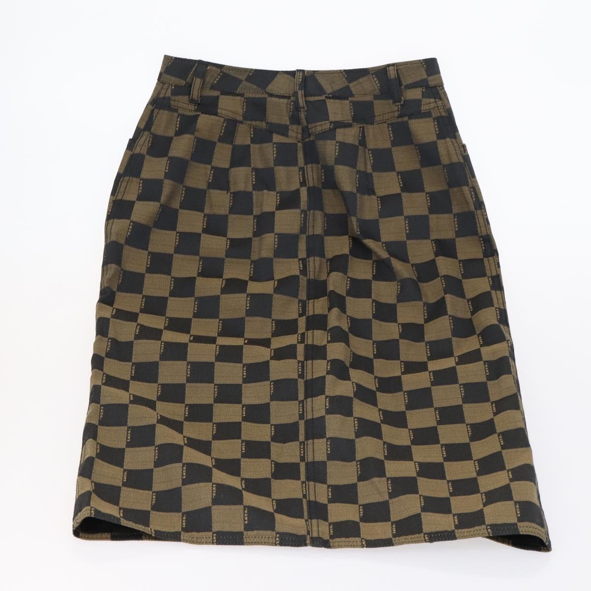 FENDI Zucca Canvas Pecan Canvas Skirt Pants 2 Set Black Brown Auth ki6020