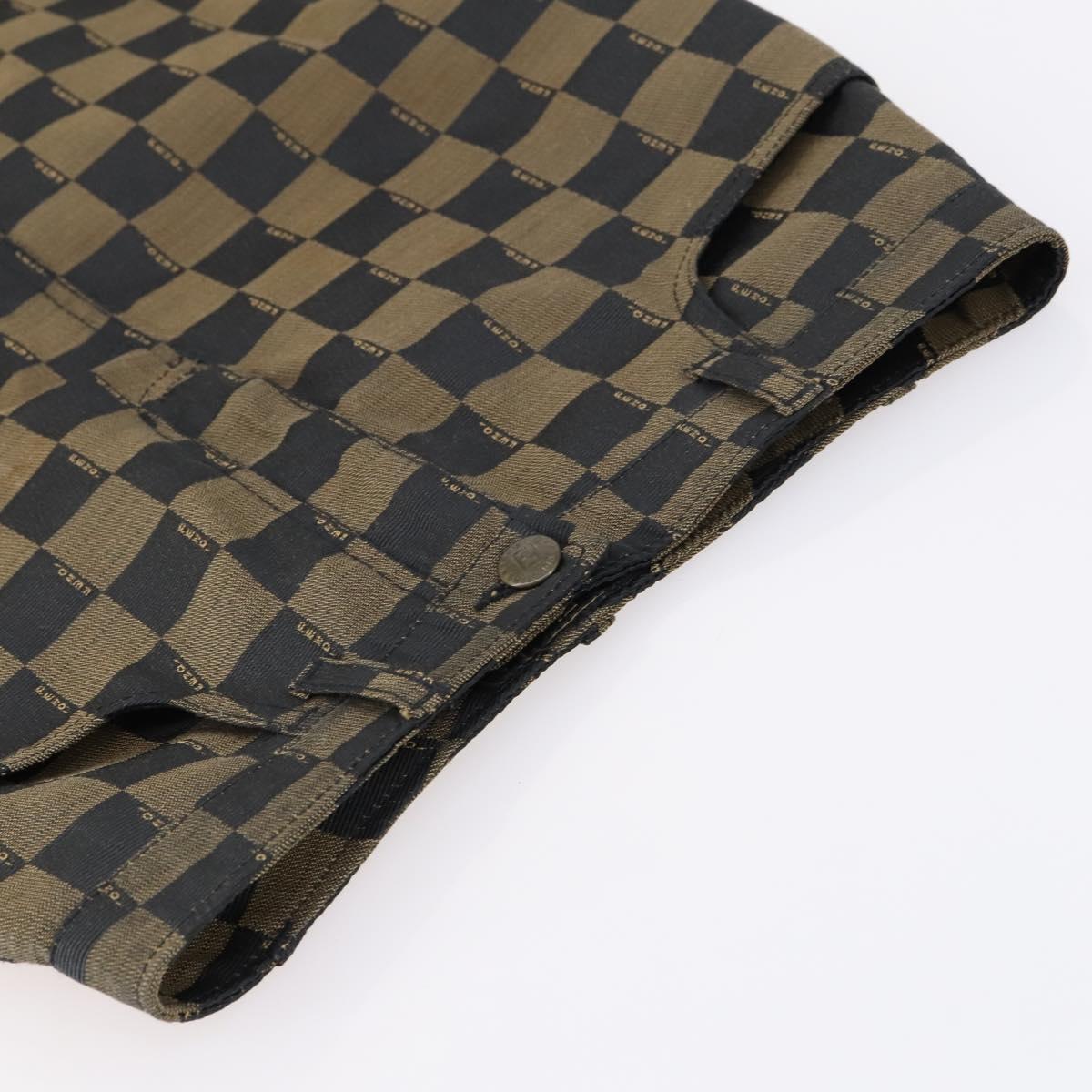 FENDI Zucca Canvas Pecan Canvas Skirt Pants 2 Set Black Brown Auth ki6020