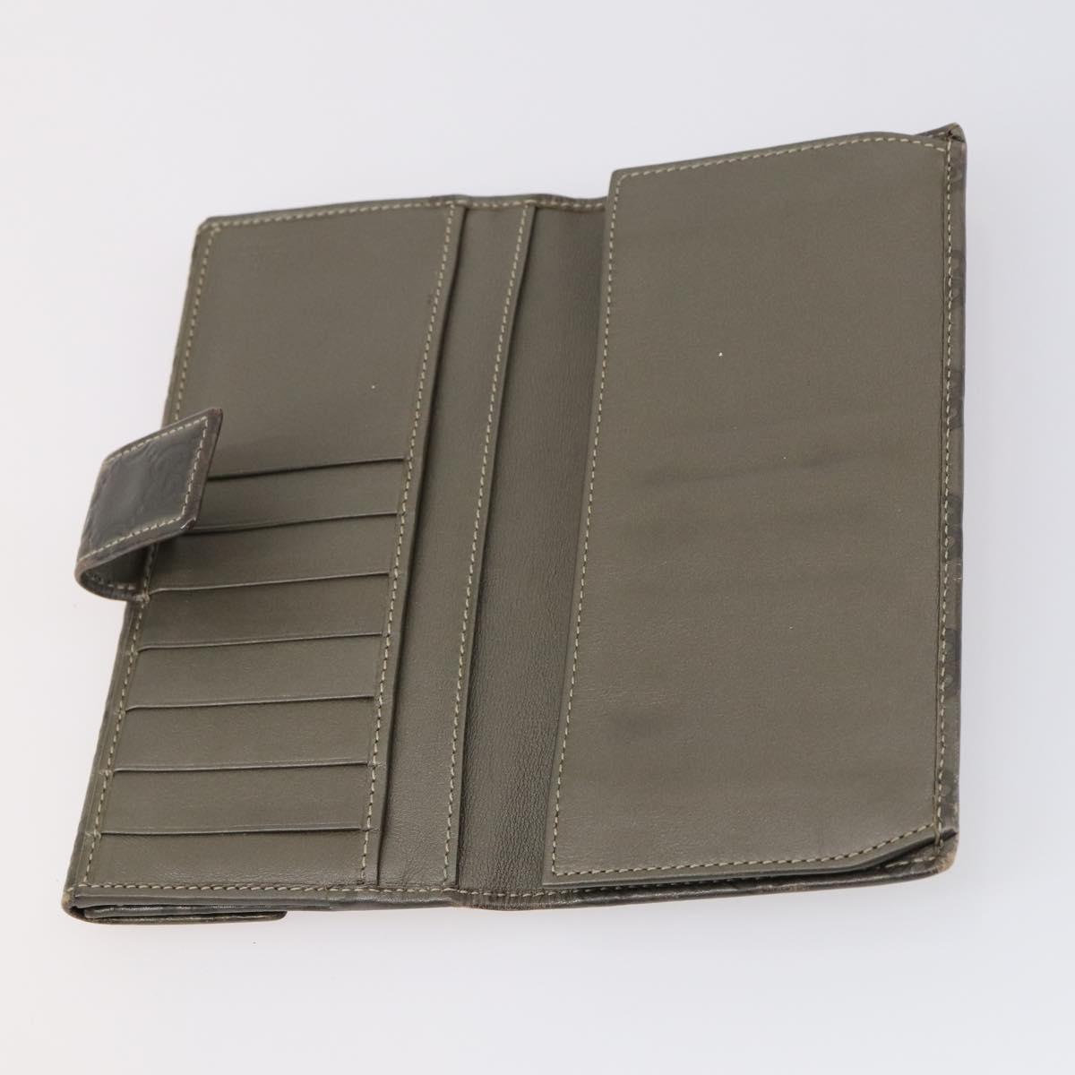 GUCCI GG Canvas Long Wallet Leather 8 Set Beige Black Auth ki6025