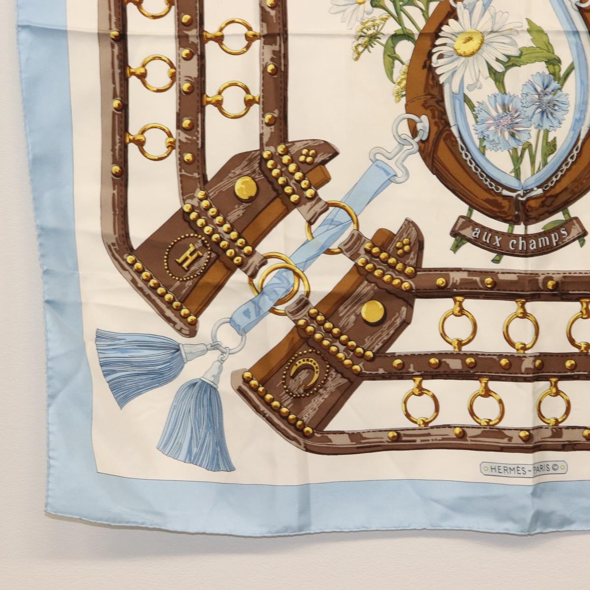 HERMES Carre 90 Scarf Silk 4 Set Red Blue Auth ki6029