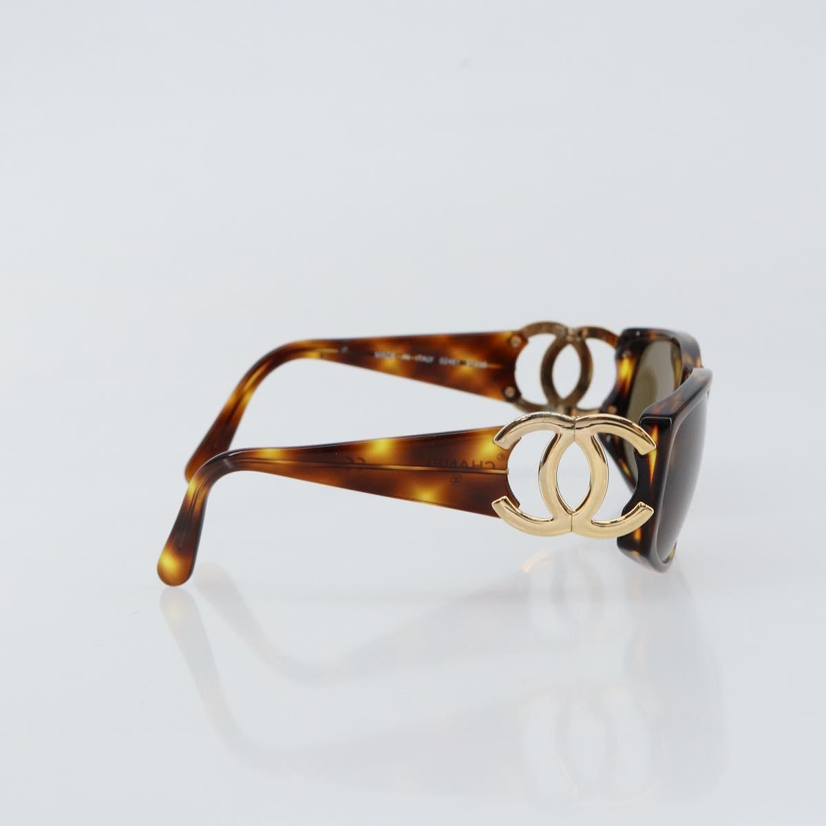 CHANEL Sunglasses plastic Brown CC Auth ki6033
