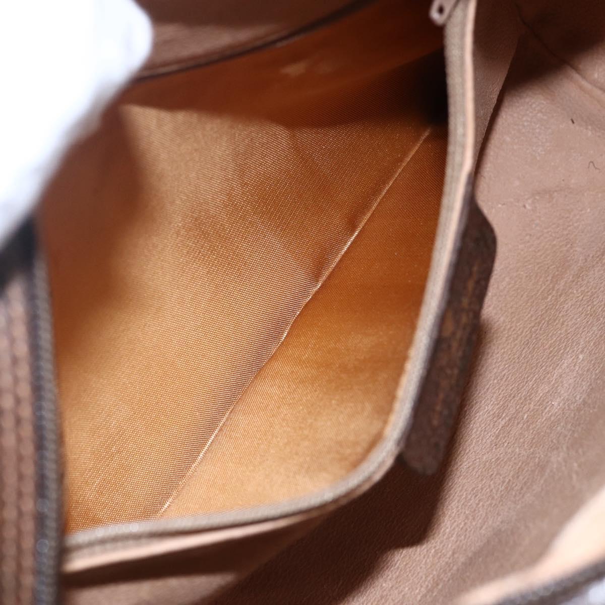 GUCCI GG Supreme Web Sherry Line Shoulder Bag PVC Leather Beige Red Auth ki6037