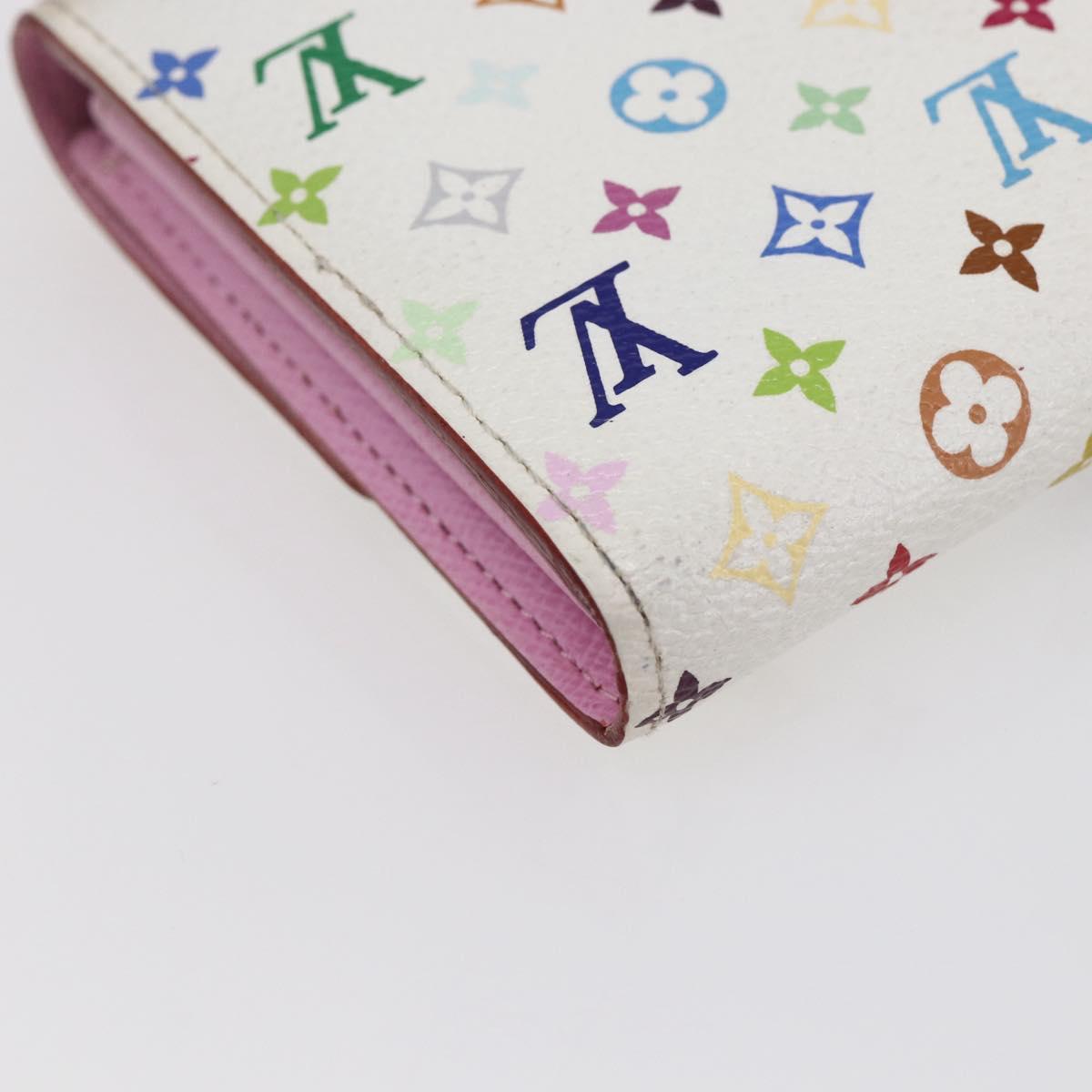 LOUIS VUITTON Monogram Multicolor Portefeuille Sarah White M93745 LV Auth ki6038