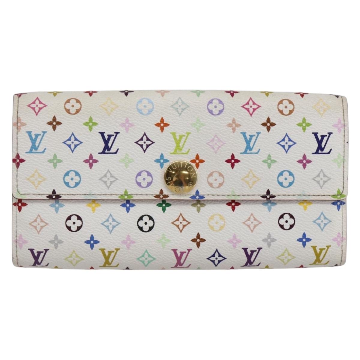 LOUIS VUITTON Monogram Multicolor Portefeuille Sarah White M93745 LV Auth ki6038
