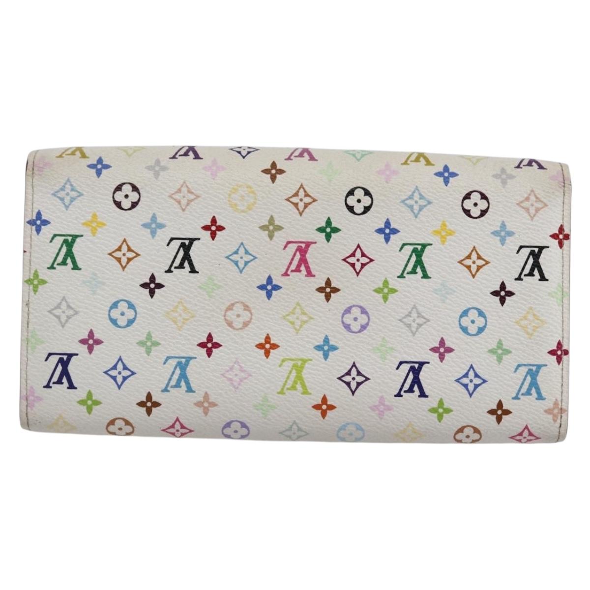 LOUIS VUITTON Monogram Multicolor Portefeuille Sarah White M93745 LV Auth ki6038