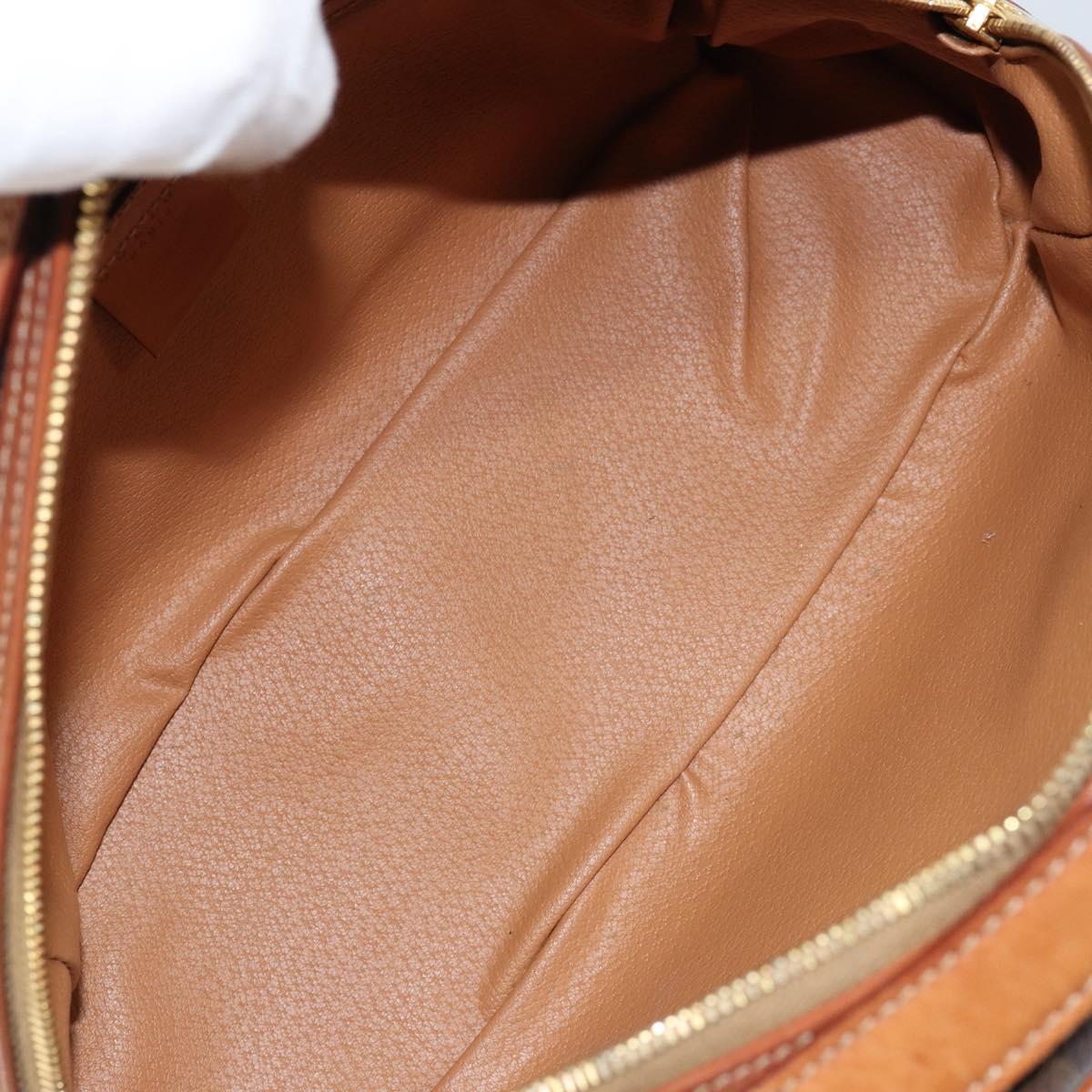CELINE Macadam Canvas Hand Bag PVC Leather Brown Auth ki6044