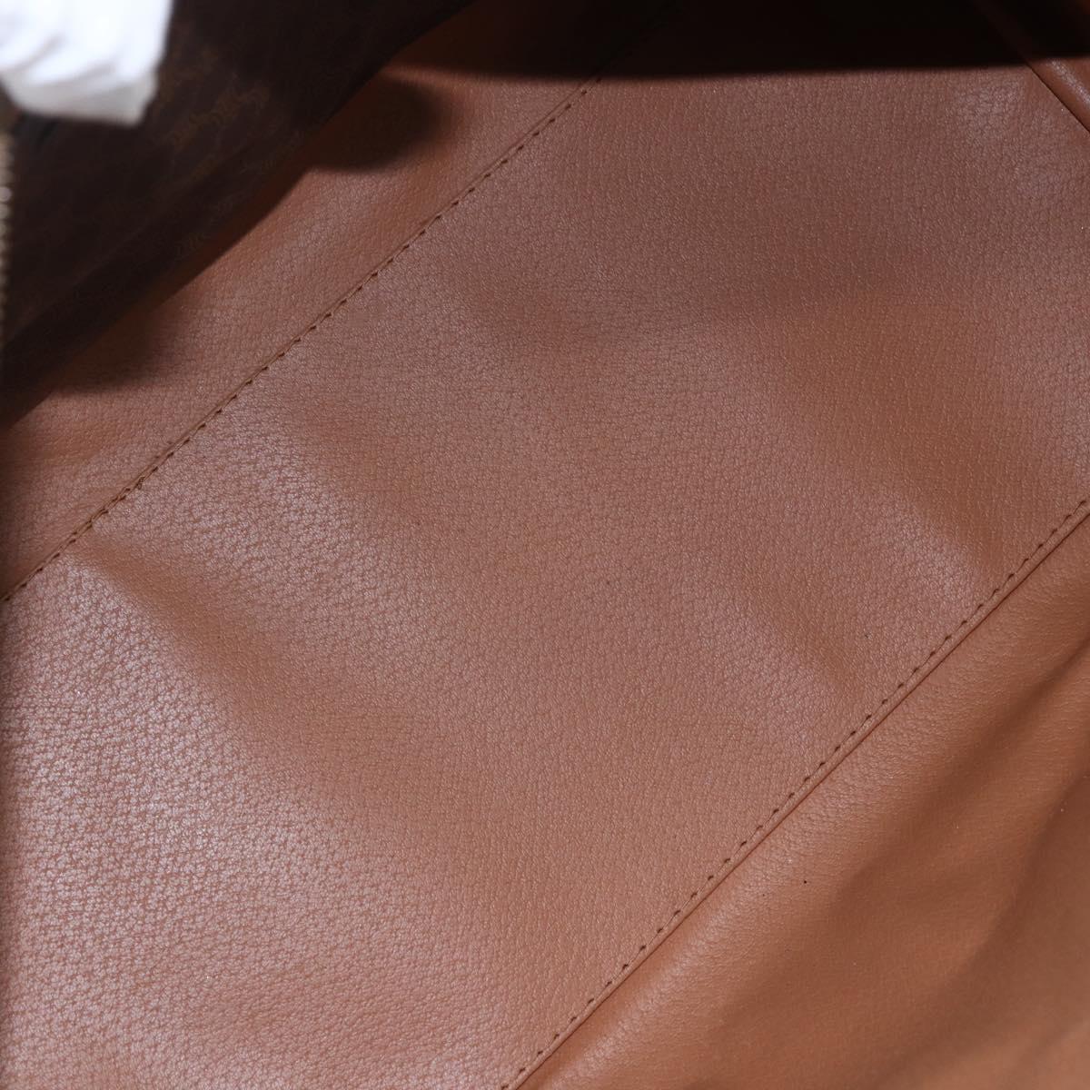 CELINE Macadam Canvas Mini Boston Bag PVC Leather Brown Auth ki6045