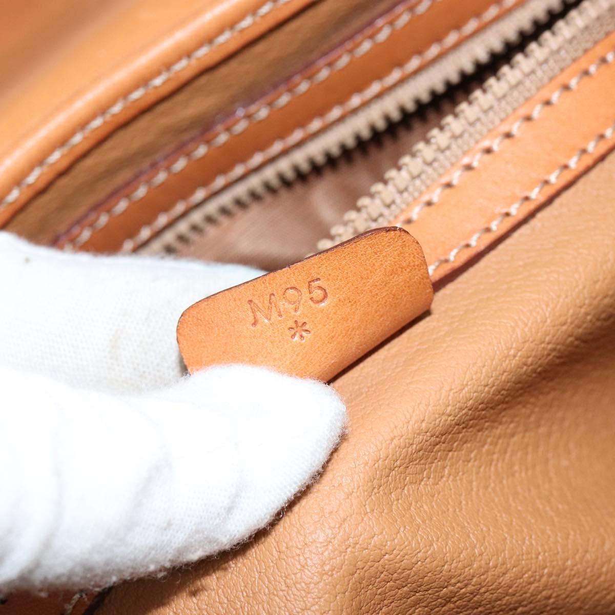 CELINE Macadam Canvas Hand Bag PVC Leather Brown Auth ki6046