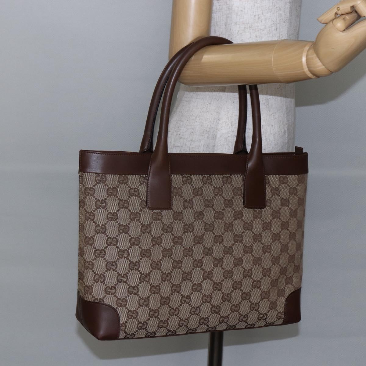 GUCCI GG Canvas Tote Bag Beige Auth ki6049