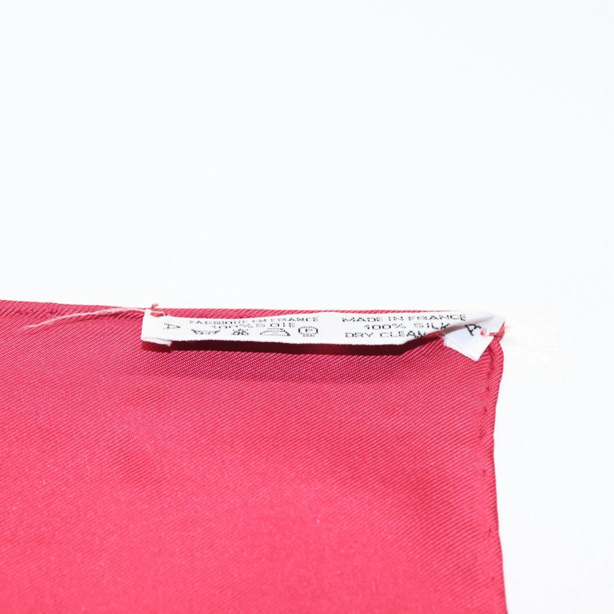 HERMES Carre 90 Scarf LES TAMBOURS Silk Red Auth ki6050