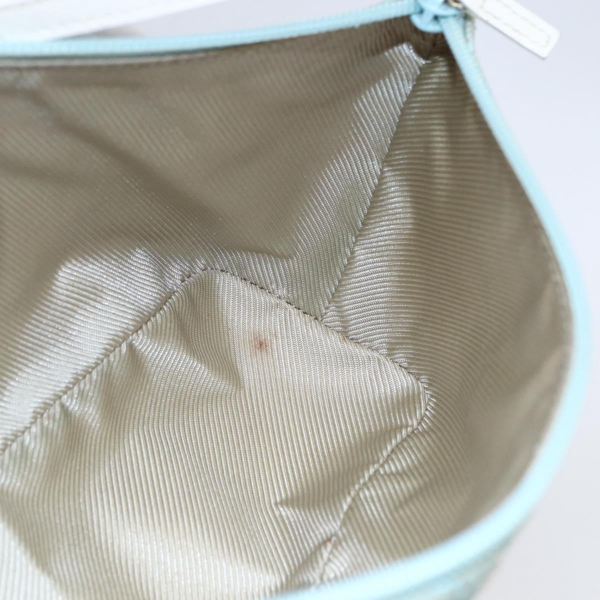 GUCCI GG Canvas Accessory Pouch Light Blue White Auth ki6051