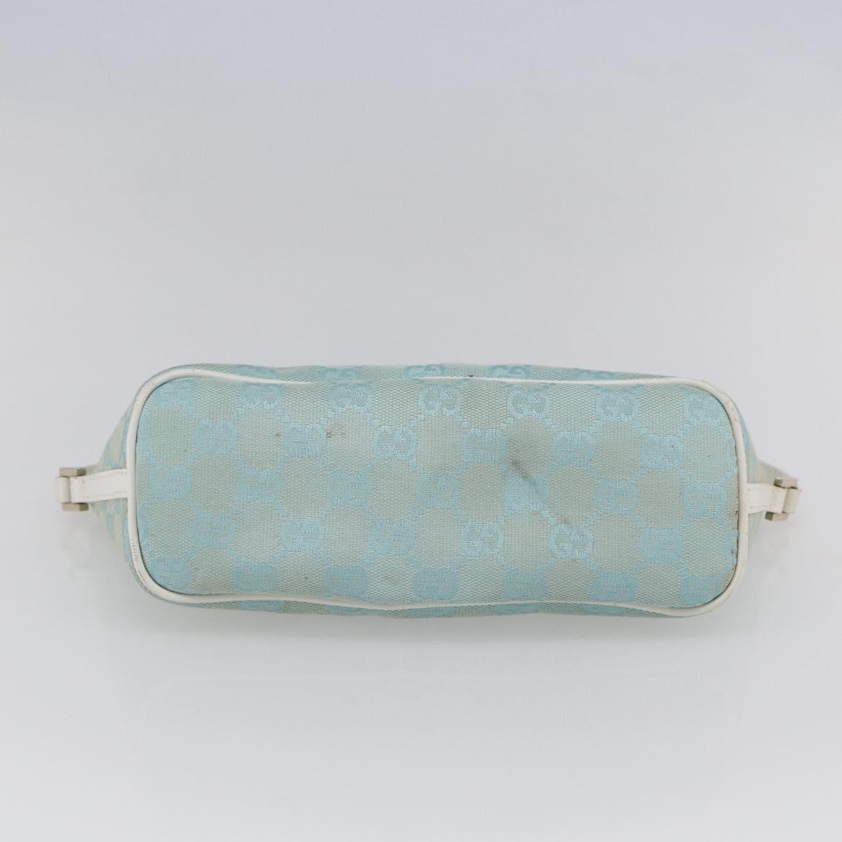 GUCCI GG Canvas Accessory Pouch Light Blue White Auth ki6051