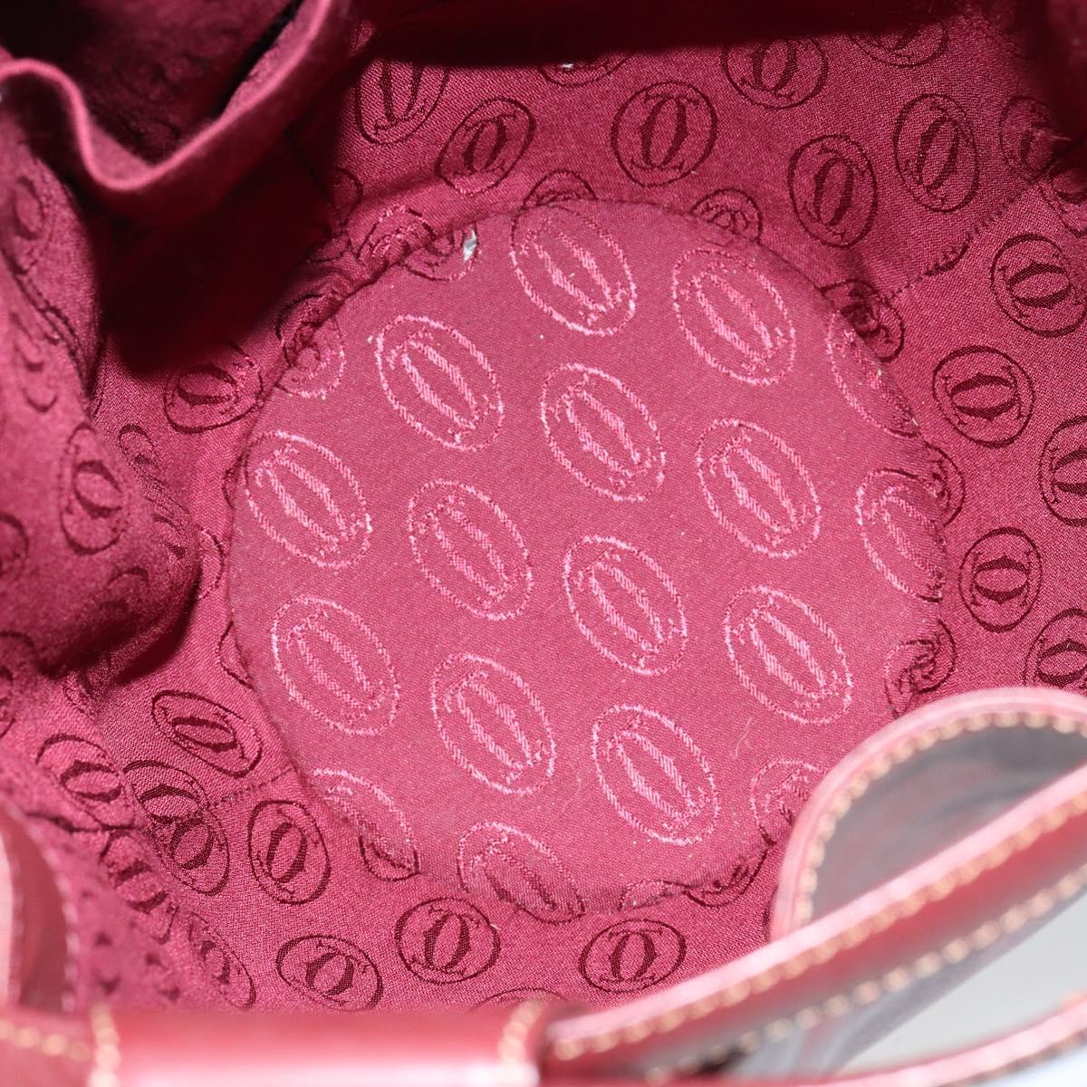 CARTIER Must Line Shoulder Bag Leather Bordeaux Auth ki6052