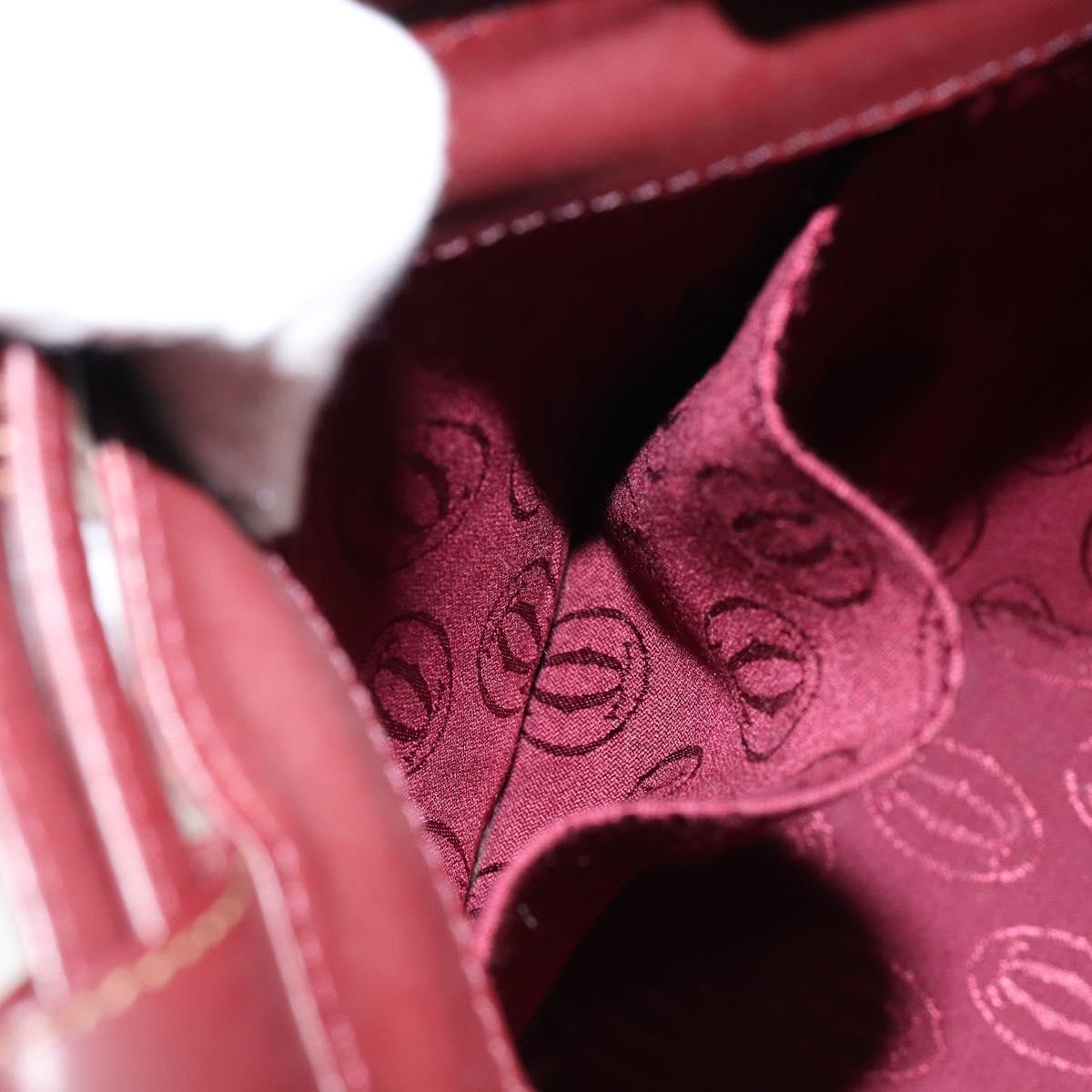 CARTIER Must Line Shoulder Bag Leather Bordeaux Auth ki6052