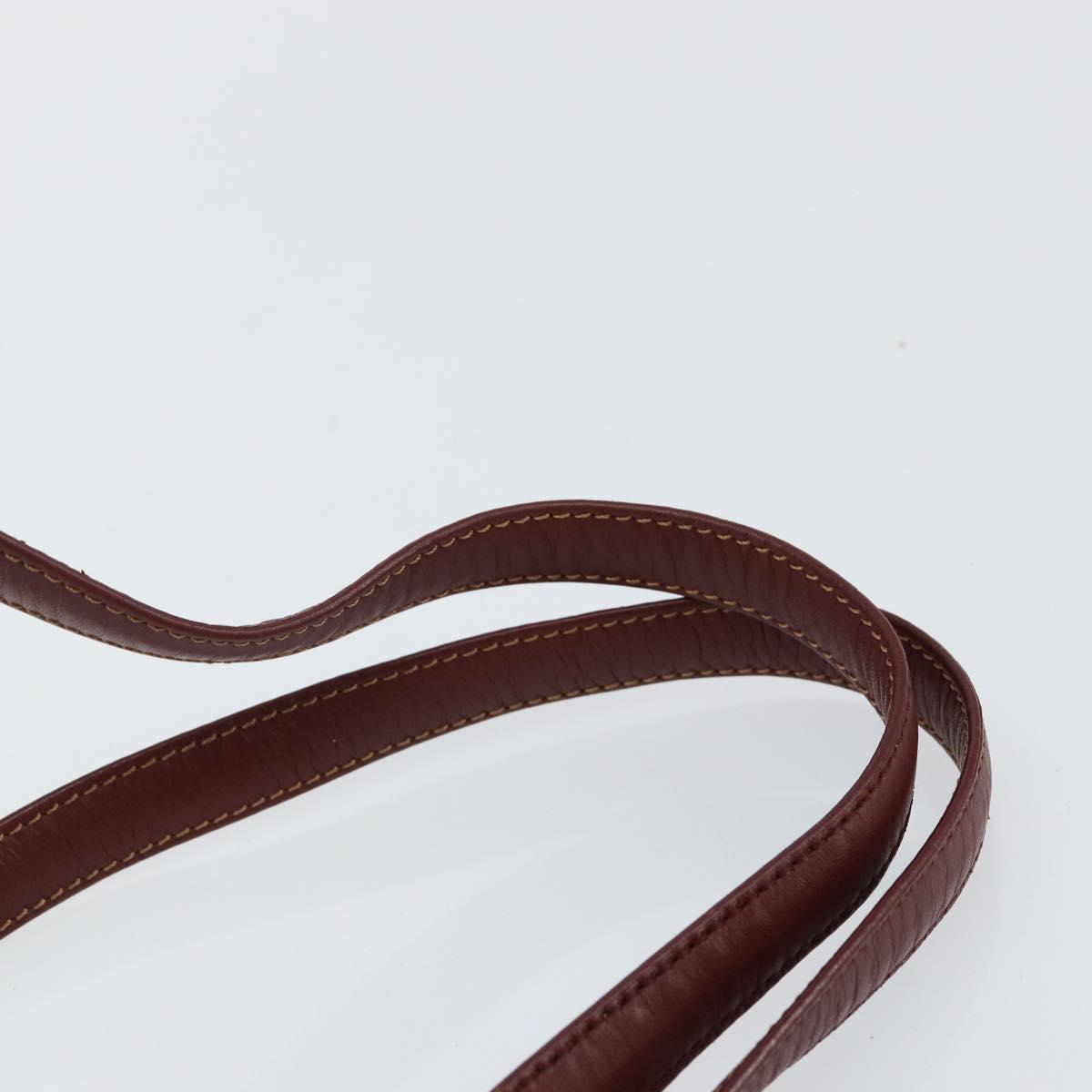 CARTIER Must Line Shoulder Bag Leather Bordeaux Auth ki6052