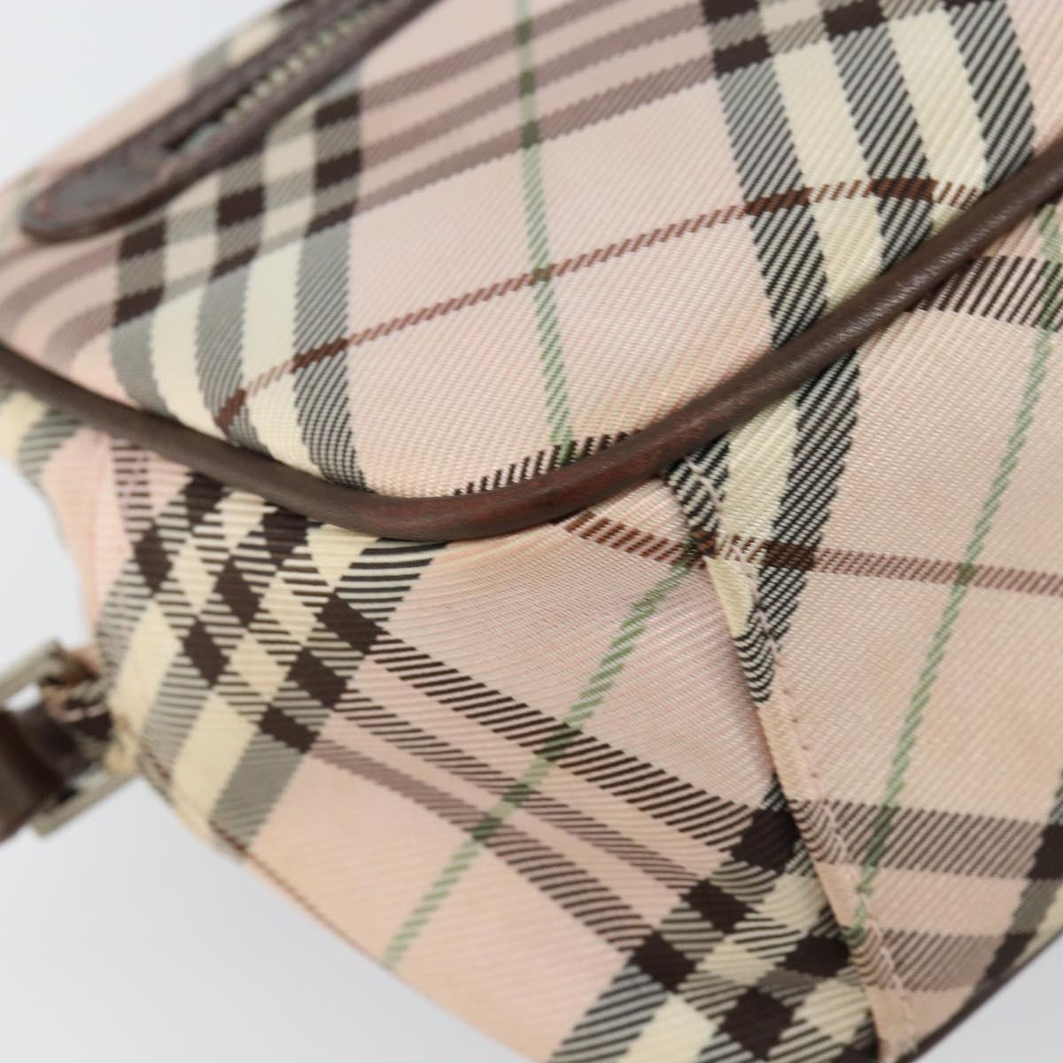 BURBERRY Nova Check Shoulder Bag Canvas Pink Brown Auth ki6053