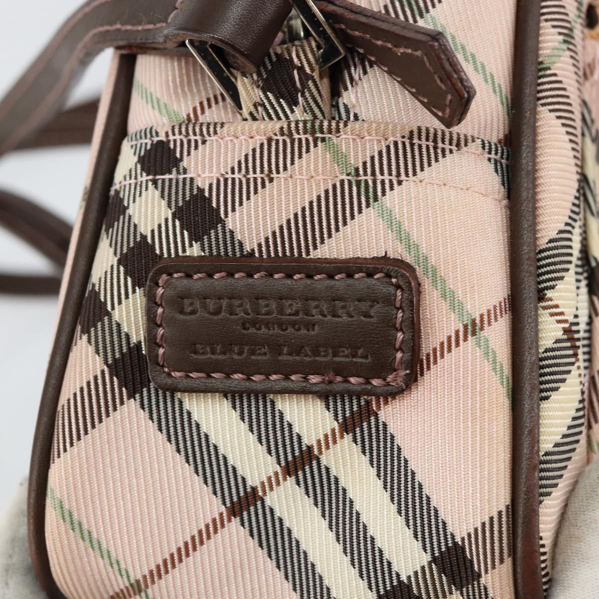 BURBERRY Nova Check Shoulder Bag Canvas Pink Brown Auth ki6053