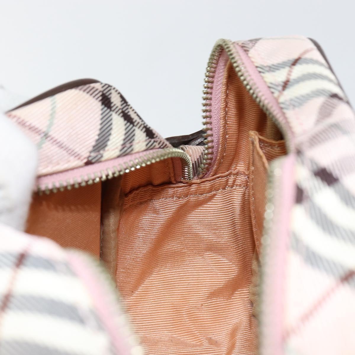 BURBERRY Nova Check Shoulder Bag Canvas Pink Brown Auth ki6053