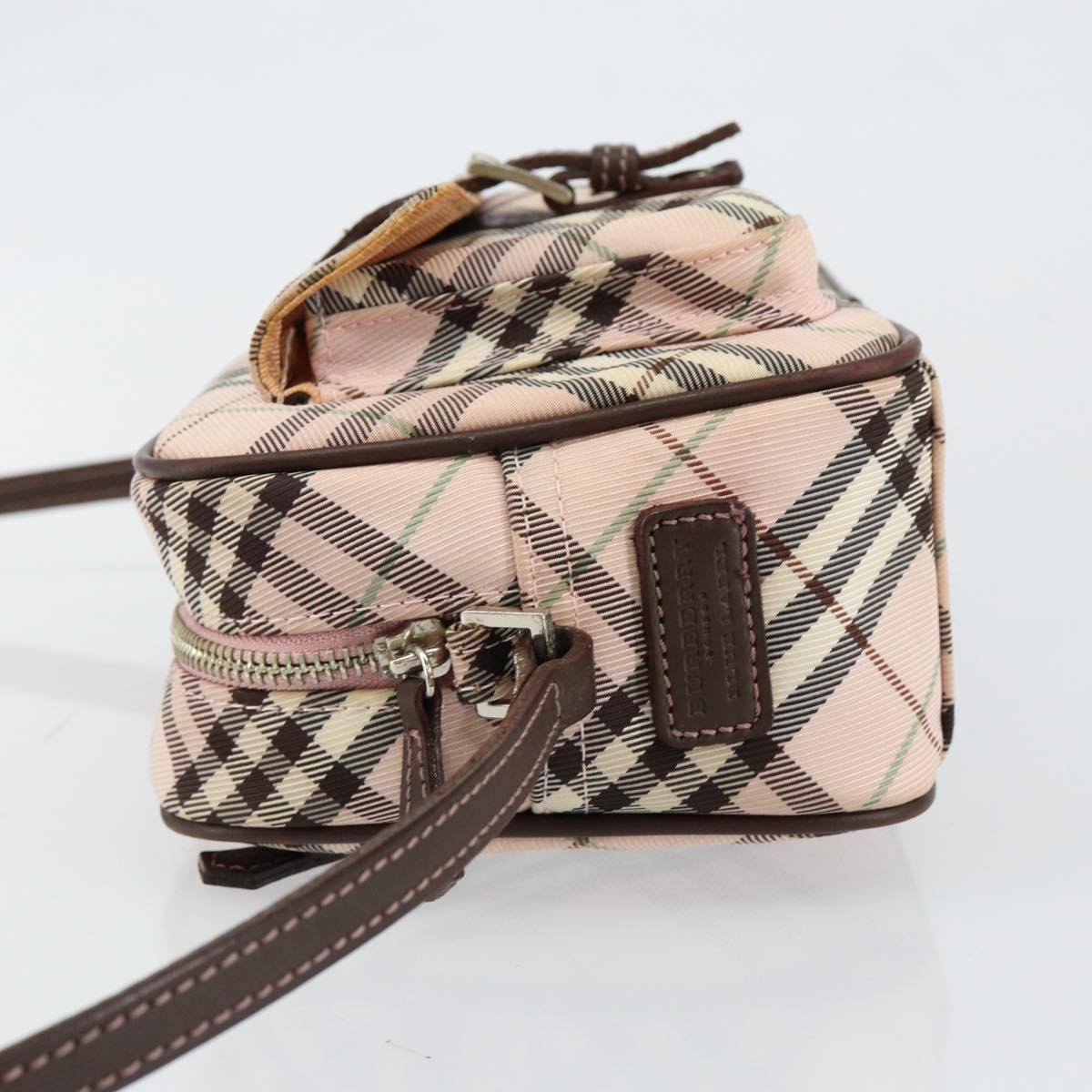 BURBERRY Nova Check Shoulder Bag Canvas Pink Brown Auth ki6053