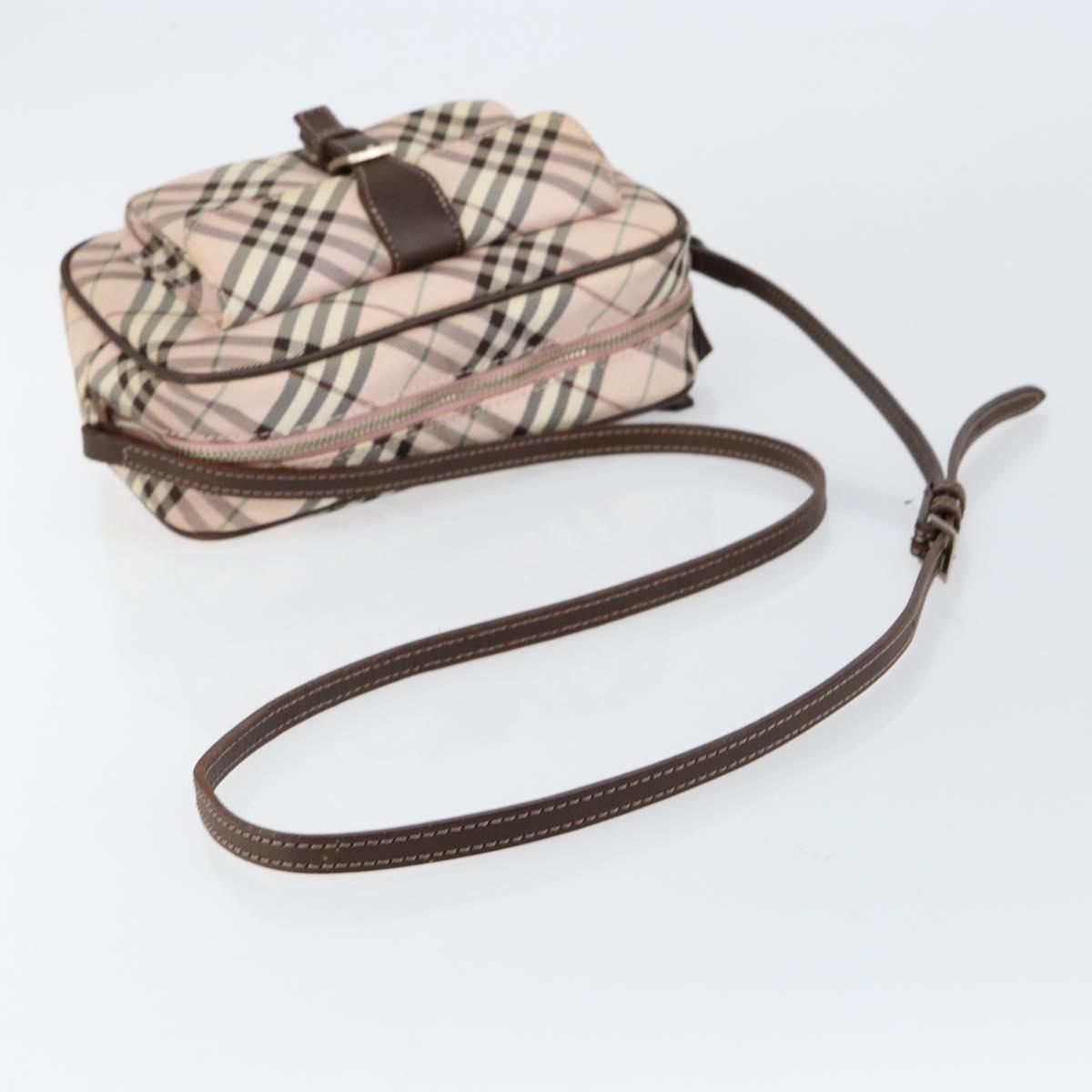 BURBERRY Nova Check Shoulder Bag Canvas Pink Brown Auth ki6053