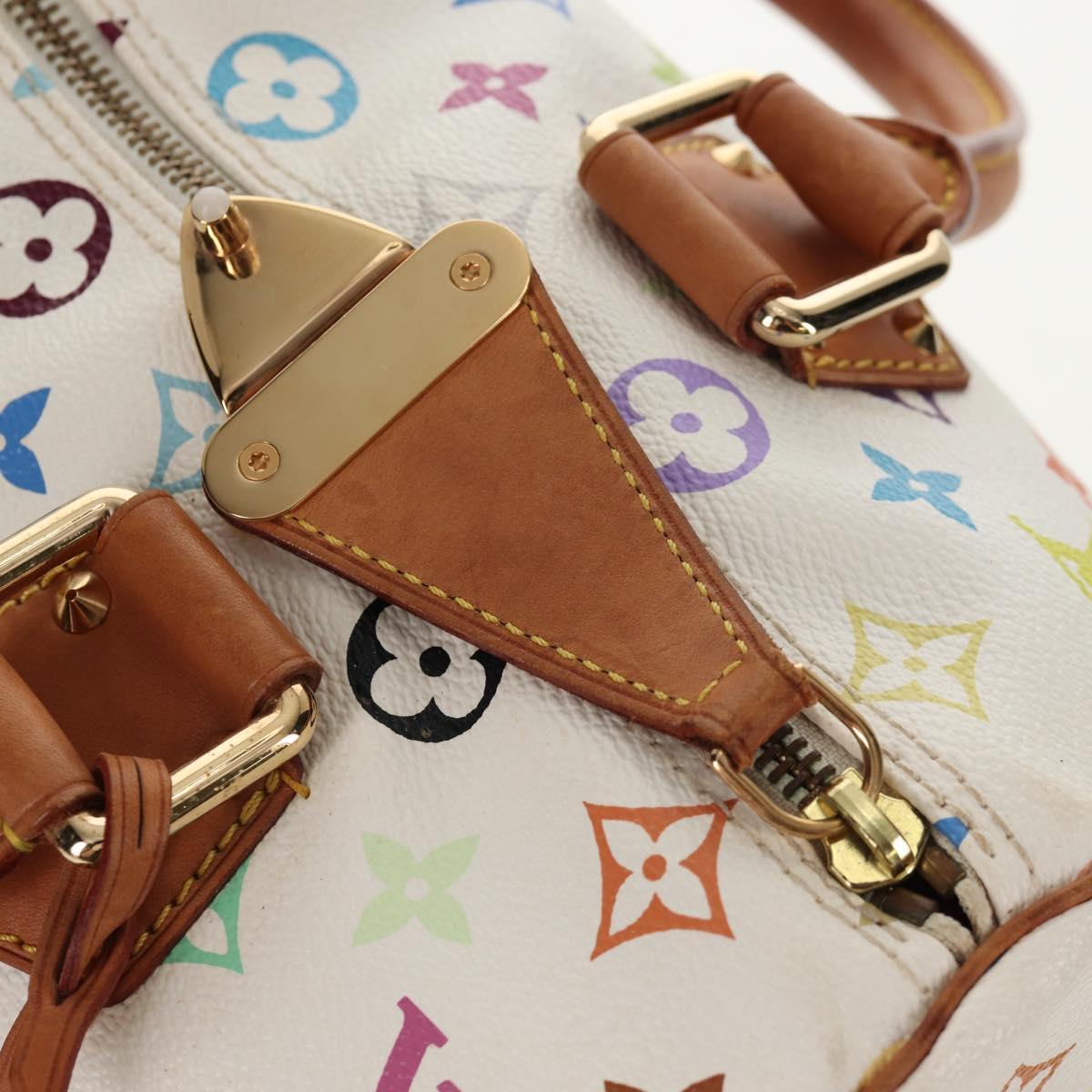 LOUIS VUITTON Monogram Multicolor Speedy 30 Hand Bag White M92643 LV Auth ki6066