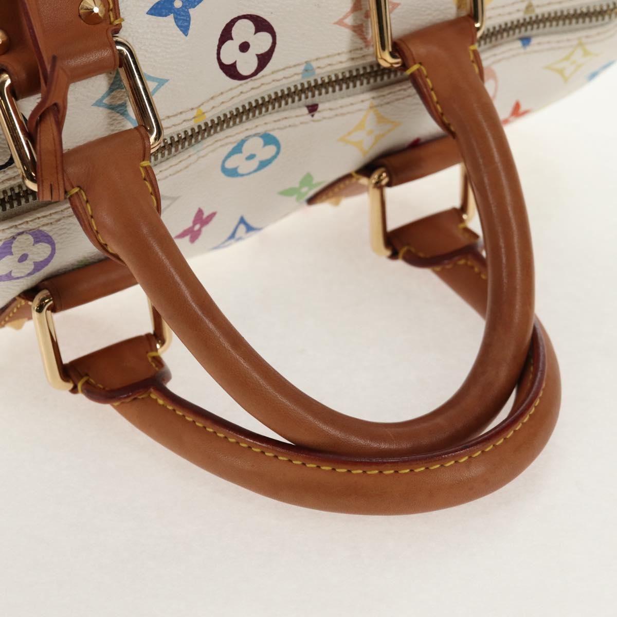 LOUIS VUITTON Monogram Multicolor Speedy 30 Hand Bag White M92643 LV Auth ki6066