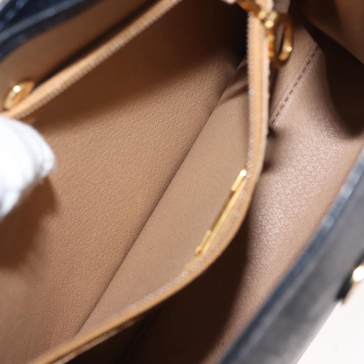 Christian Dior Trotter Canvas Shoulder Bag PVC Leather Navy Auth ki6068