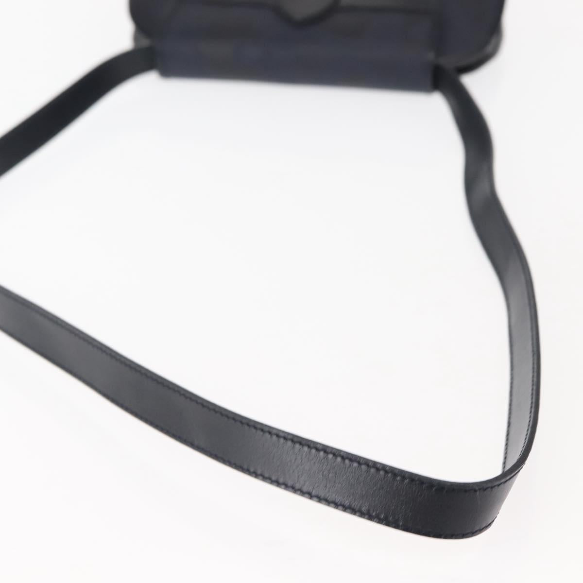 Christian Dior Trotter Canvas Shoulder Bag PVC Leather Navy Auth ki6068