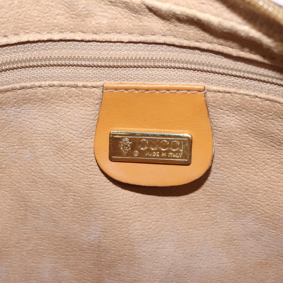 GUCCI Micro GG Canvas Shoulder Bag PVC Leather Beige Auth ki6069