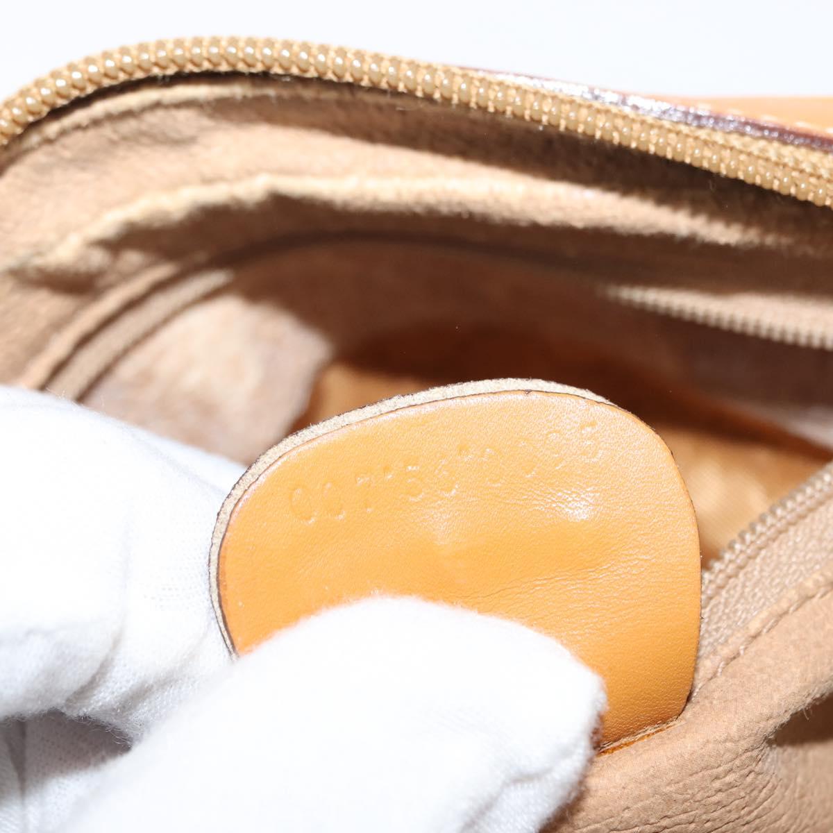 GUCCI Micro GG Canvas Shoulder Bag PVC Leather Beige Auth ki6069