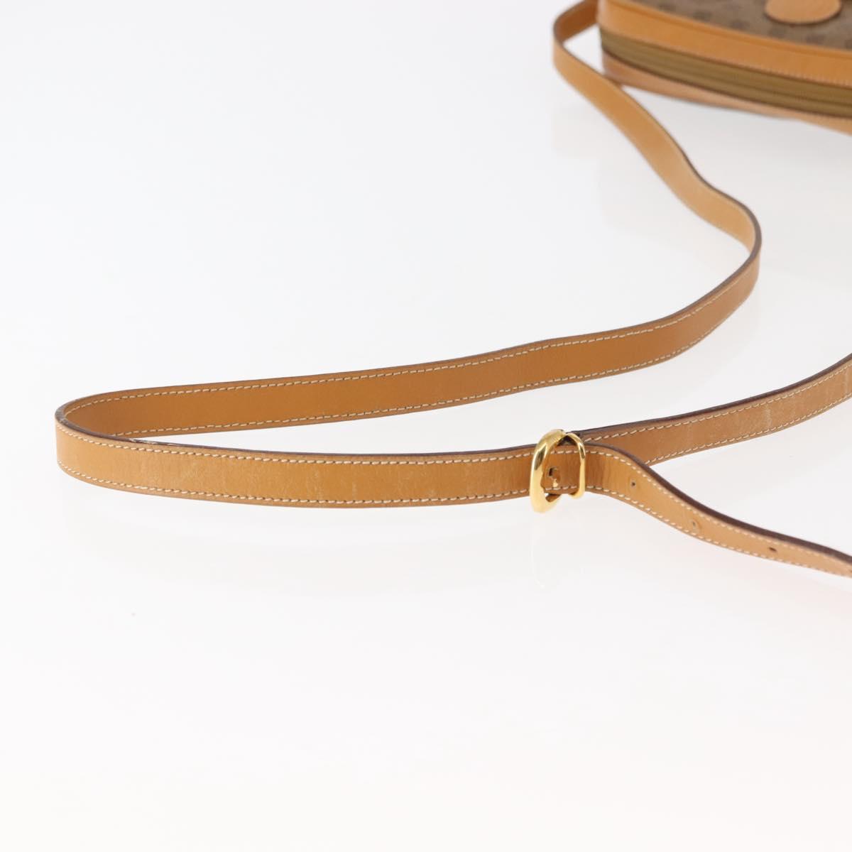 GUCCI Micro GG Canvas Shoulder Bag PVC Leather Beige Auth ki6069