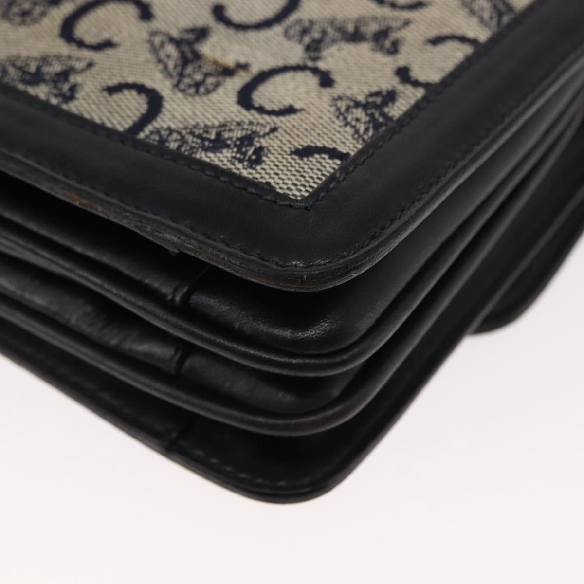 CELINE C Macadam Canvas Shoulder Bag Navy Auth ki6071