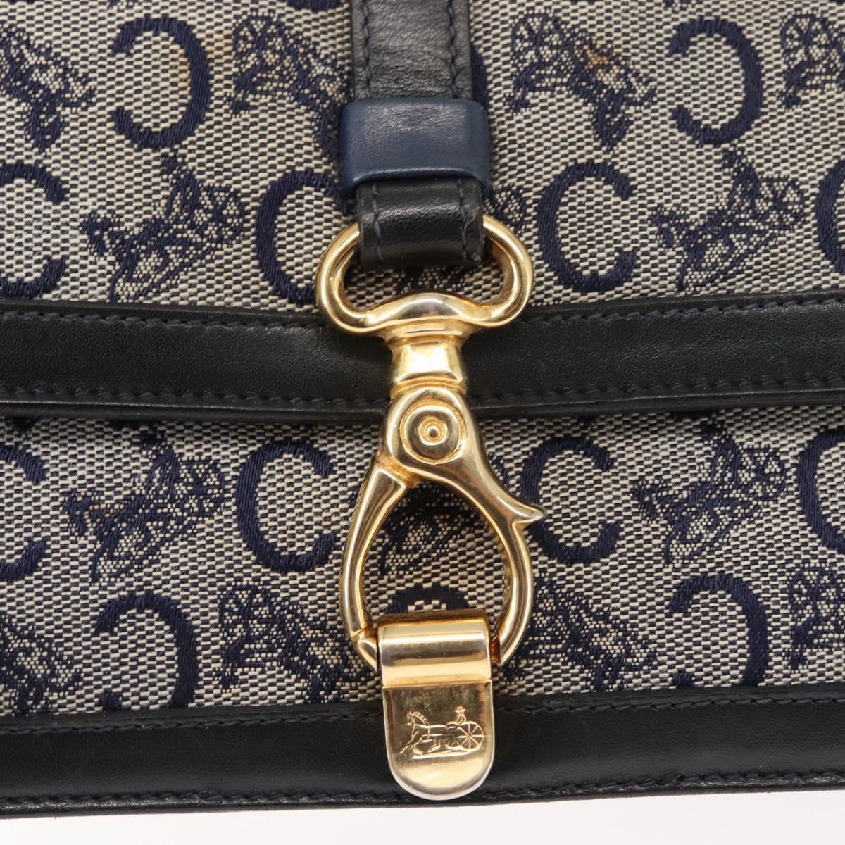 CELINE C Macadam Canvas Shoulder Bag Navy Auth ki6071