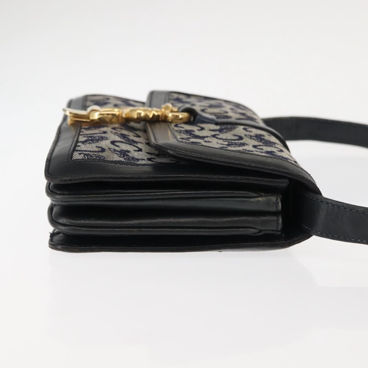 CELINE C Macadam Canvas Shoulder Bag Navy Auth ki6071