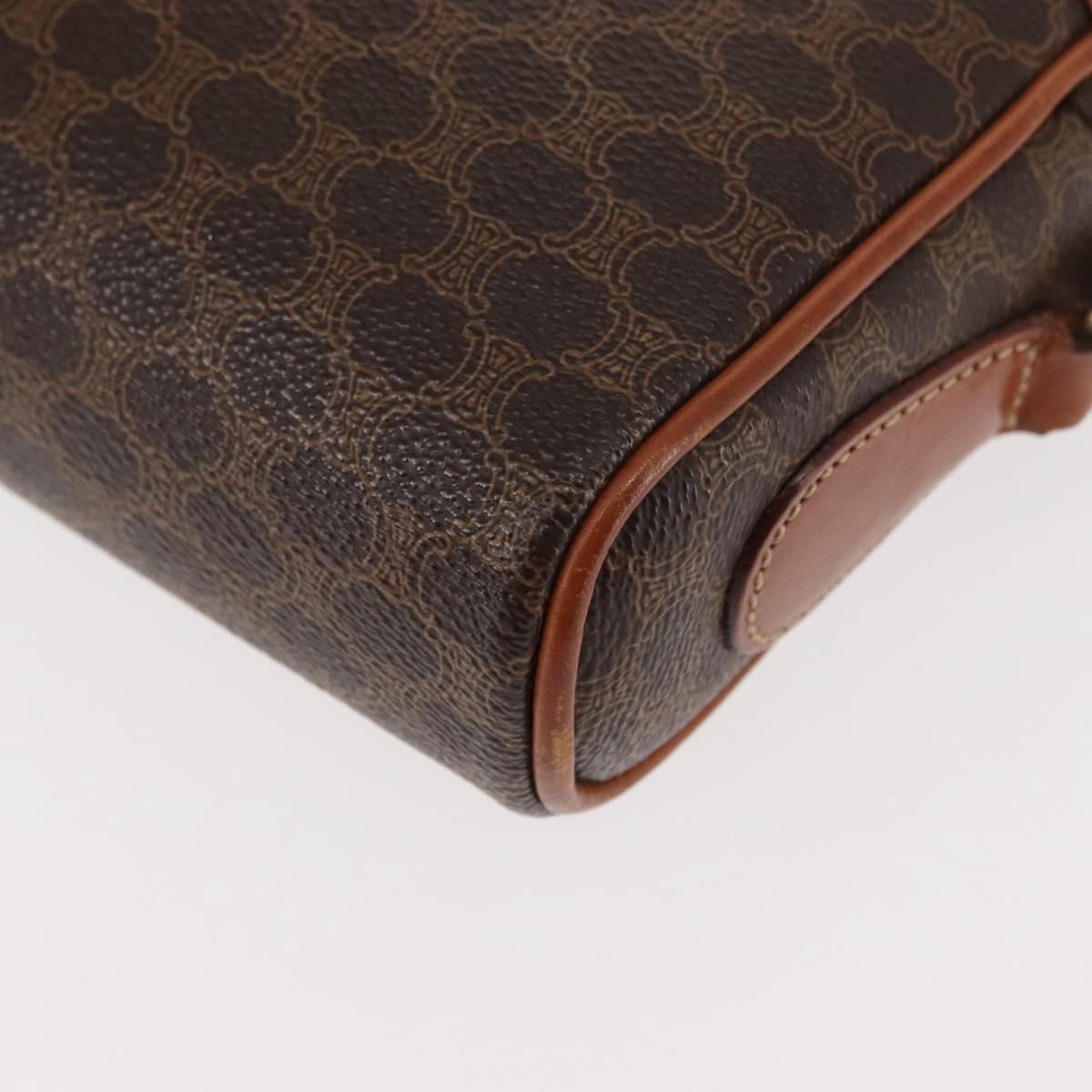 CELINE Macadam Canvas Shoulder Bag PVC Leather Brown Auth ki6072