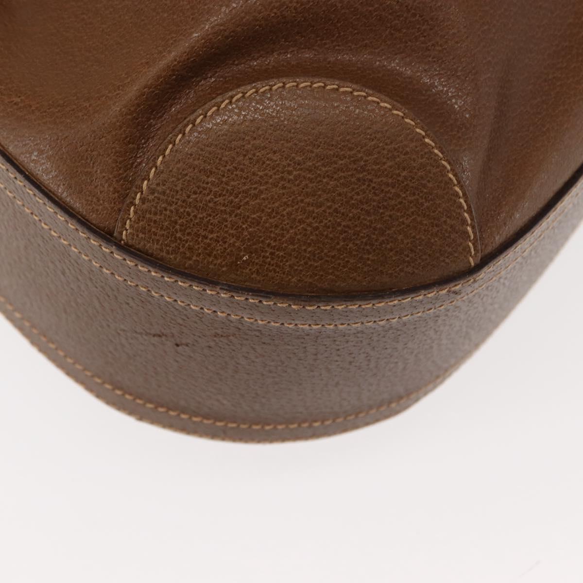 GUCCI Shoulder Bag Leather Brown Auth ki6074