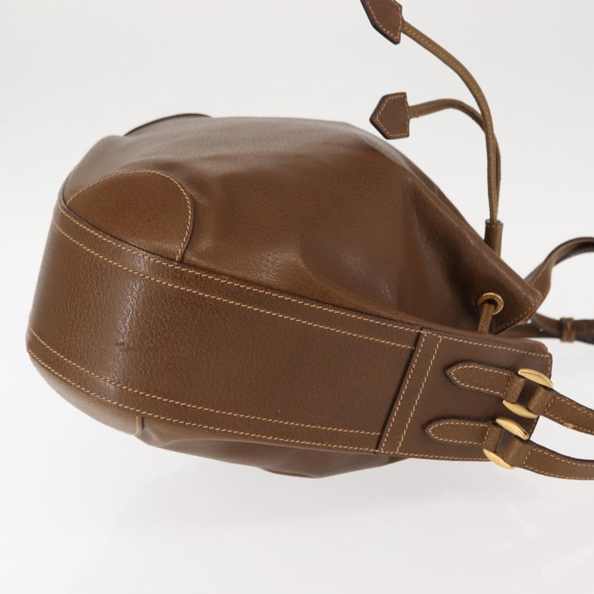 GUCCI Shoulder Bag Leather Brown Auth ki6074
