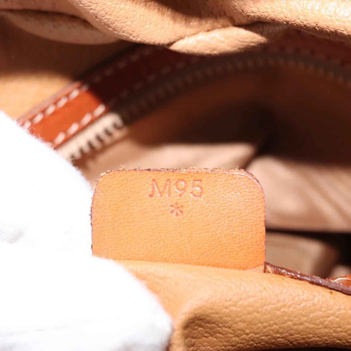 CELINE Macadam Canvas Hand Bag PVC Leather Brown Auth ki6075