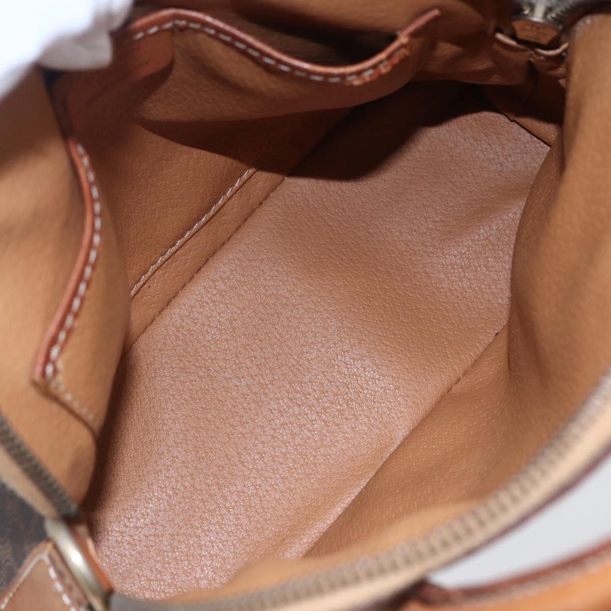 CELINE Macadam Canvas Hand Bag PVC Leather Brown Auth ki6076