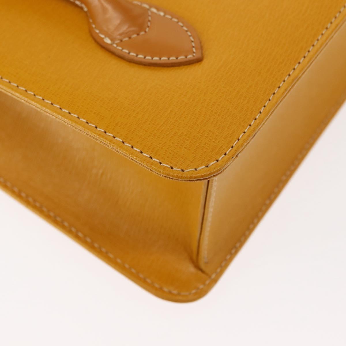 Burberrys Hand Bag Leather Yellow Auth ki6077