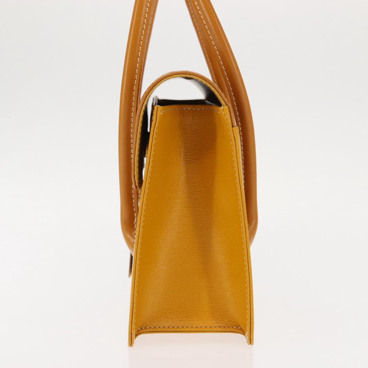 Burberrys Hand Bag Leather Yellow Auth ki6077